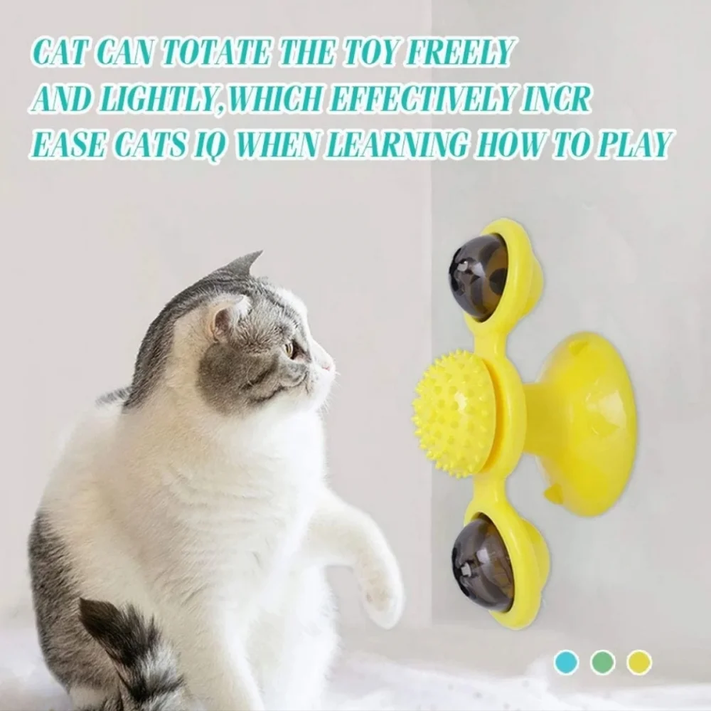 Cat Windmill Spinning‎ Toy, Interactive Cat Toy Cat Pet Grooming